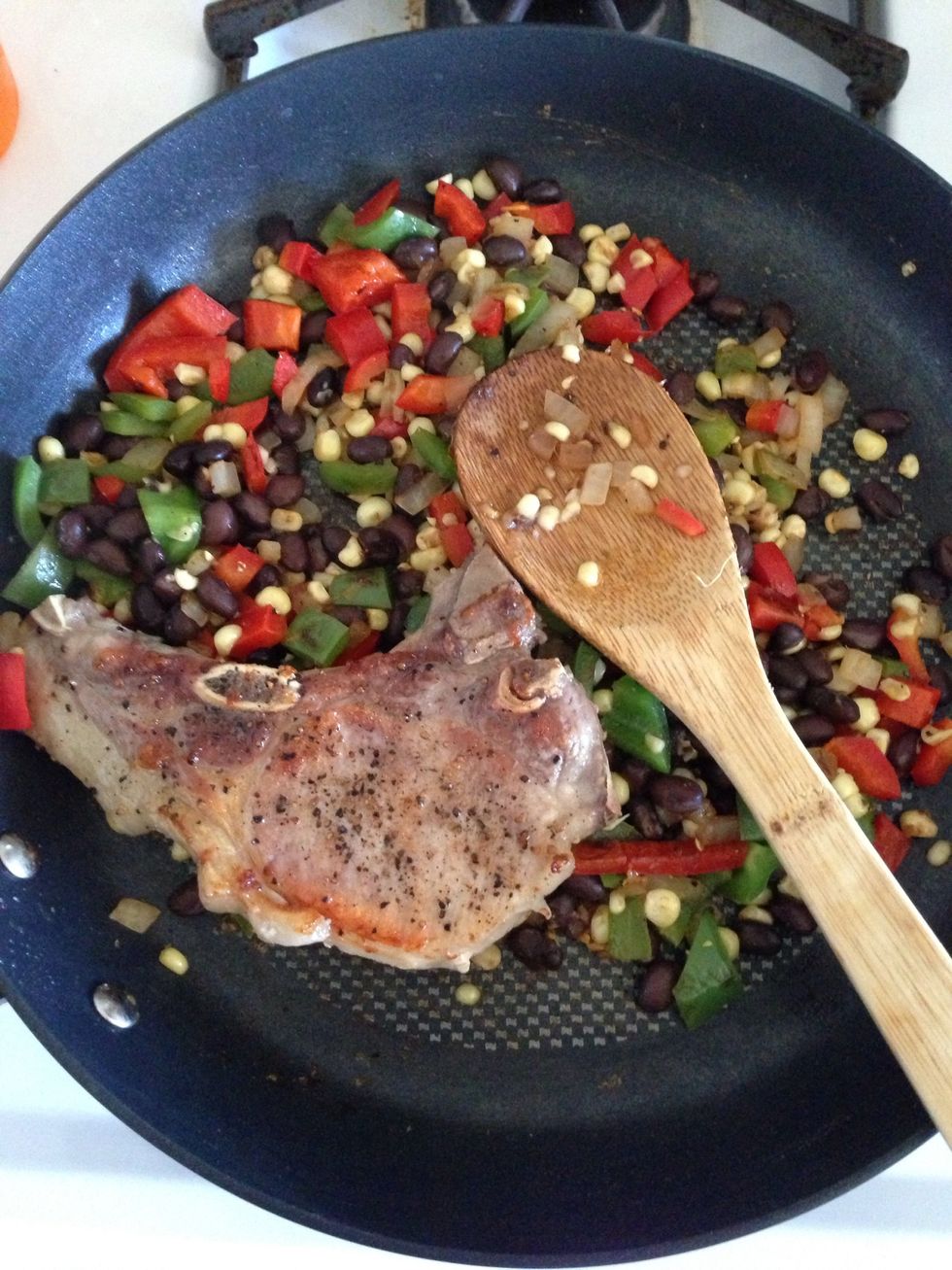 Once the chops are done add them to the mix!