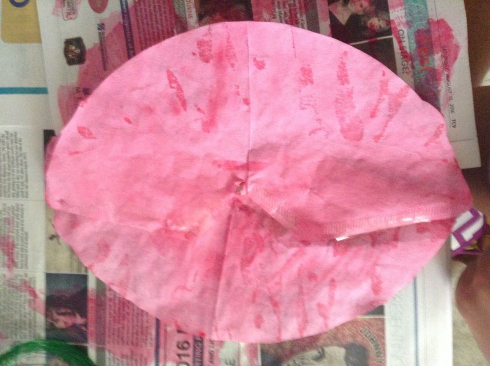 Once the coffee filter is dry, make a little hole in the centre using either a pencil to poke a hole or just rip a hole like I did.