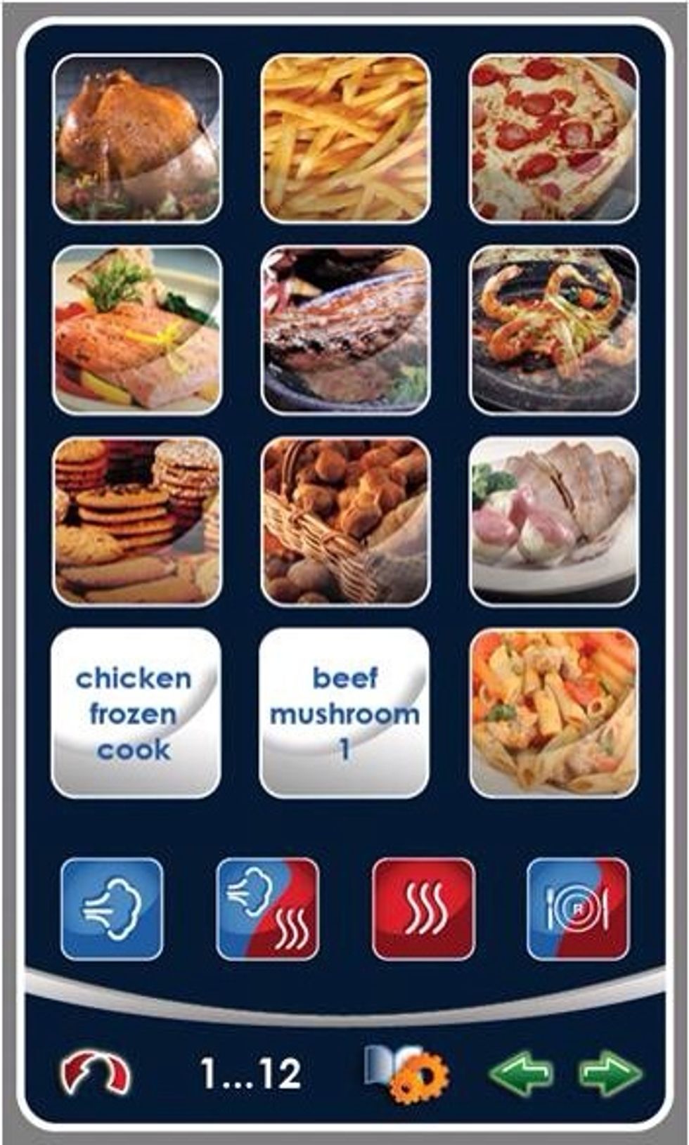 Once the control is done loading, the recipe screen will appear.