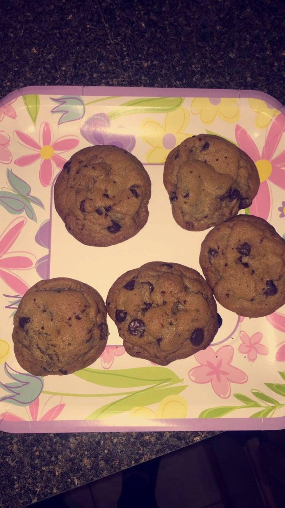 Once the cookies are done baking, carefully take them out of the oven and let them cool for a couple of minutes. After that, you can serve with milk and enjoy them.