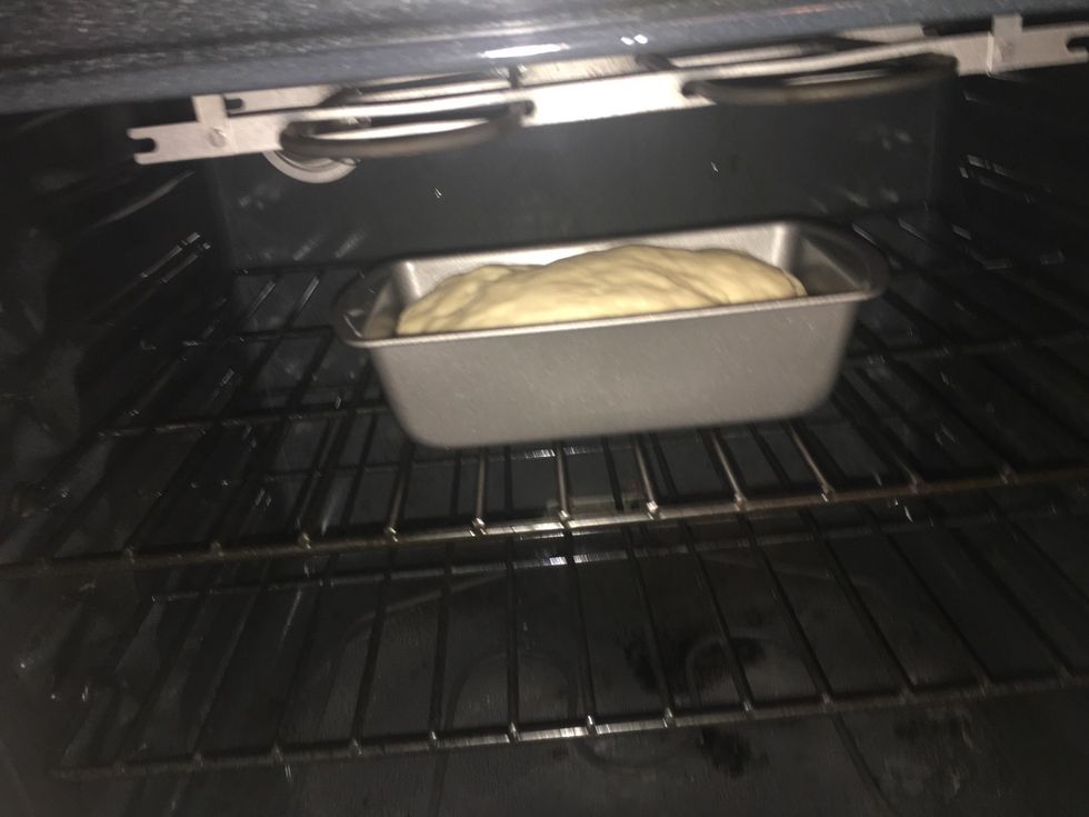 Once the dough has risen, put it in the oven
