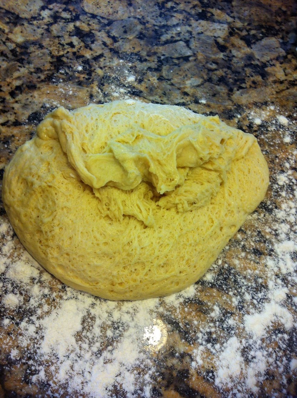 Once the dough is ready, roll out on a floured surface