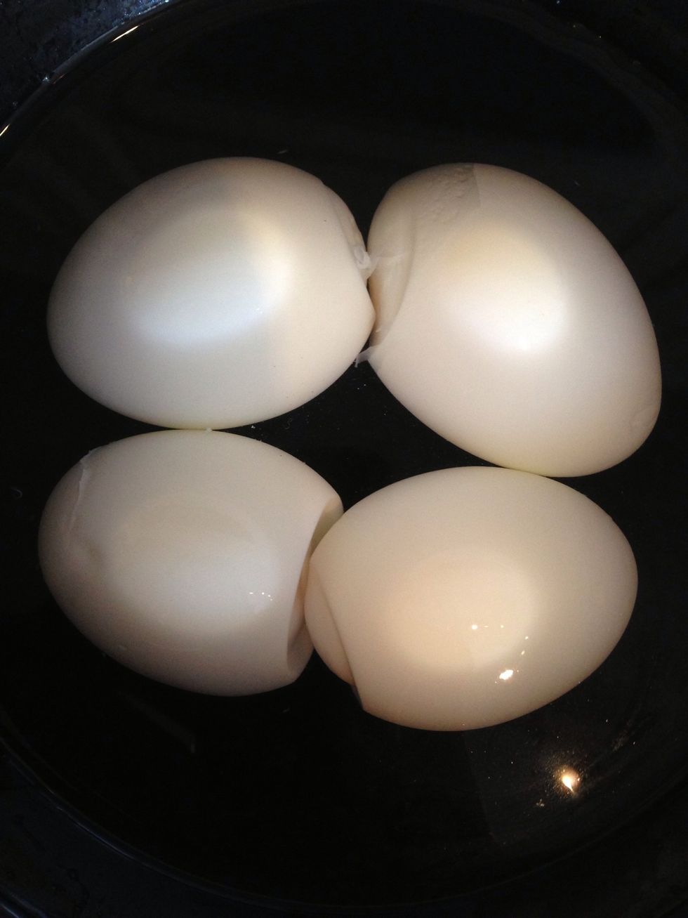 Once the eggs are cool peel them