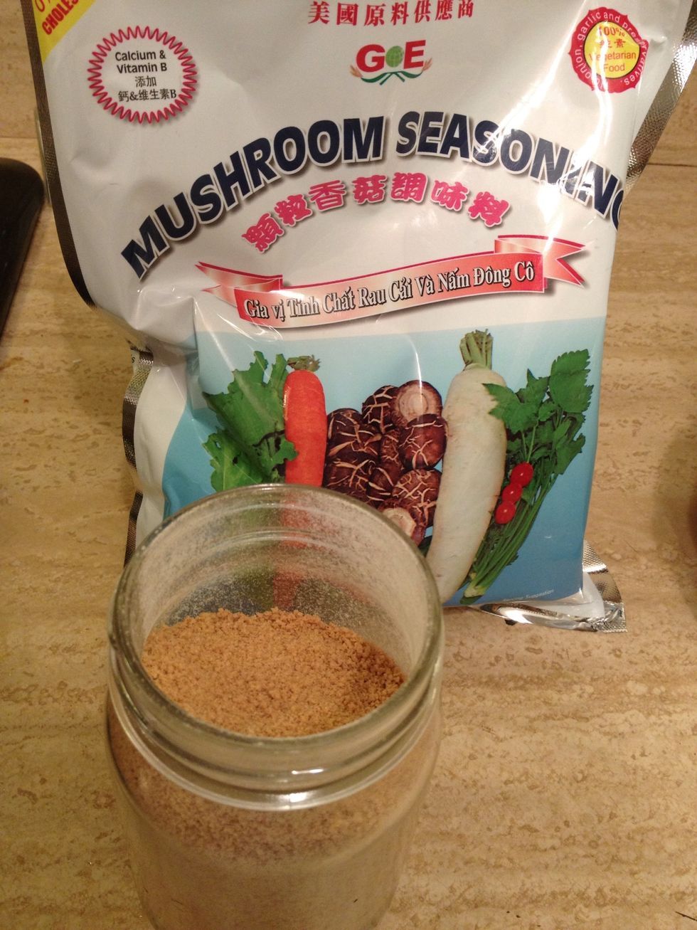 Once the fat and scums are gone, add about 3-4 tbsp of mushroom seasoning. Make sure to taste and adjust. I ended up adding about a tbsp of fish sauce in there for even more flavor but that's optional