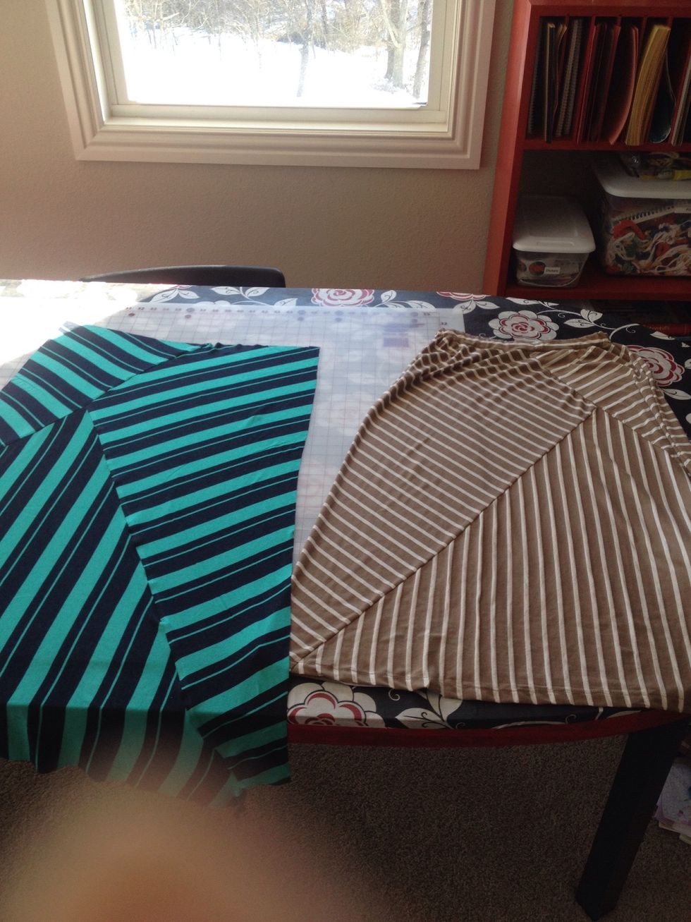 Once the front of the skirt is pieced together, sew the back of the skirt to the front, being careful to keep right sides together! :)