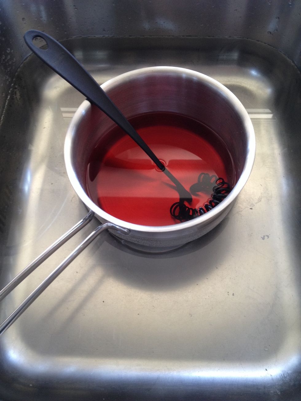 Once the gelatin is cool mix it together with the rest