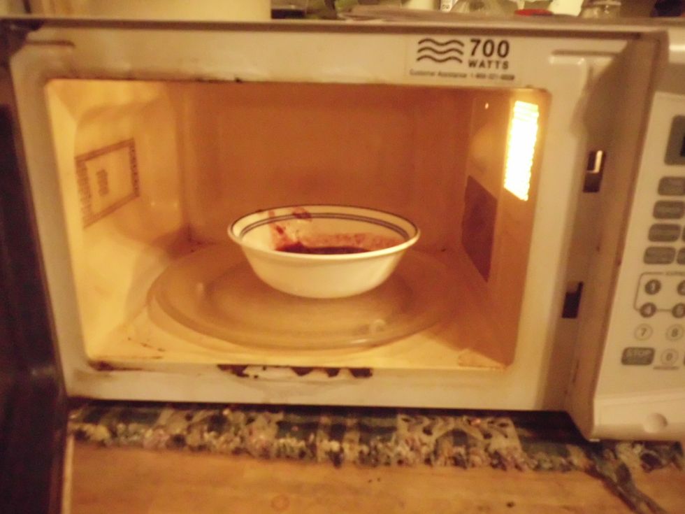 once the jelly is in a bowl heat it up for a coup of minutes.