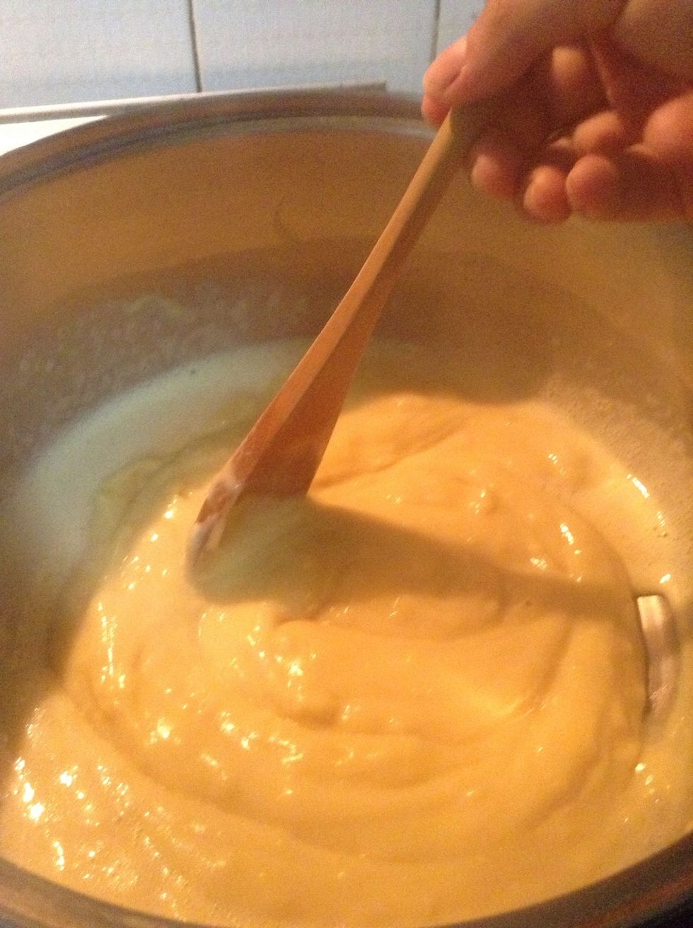 Once the mixture thickens, remove from heat