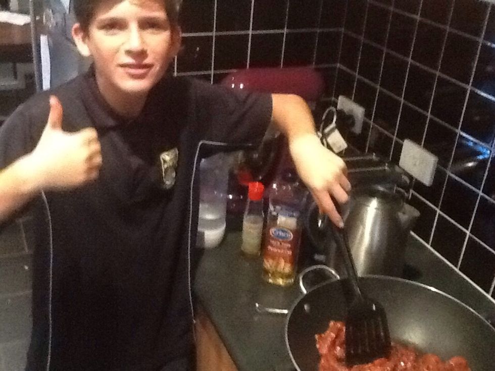 Once the noodles have gone brown take them out