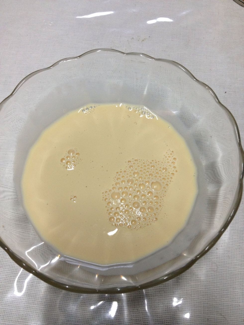 Once the onions are brown, pour in the evaporated milk. I didn't have heavy cream in my fridge so I'm using this as a substitute