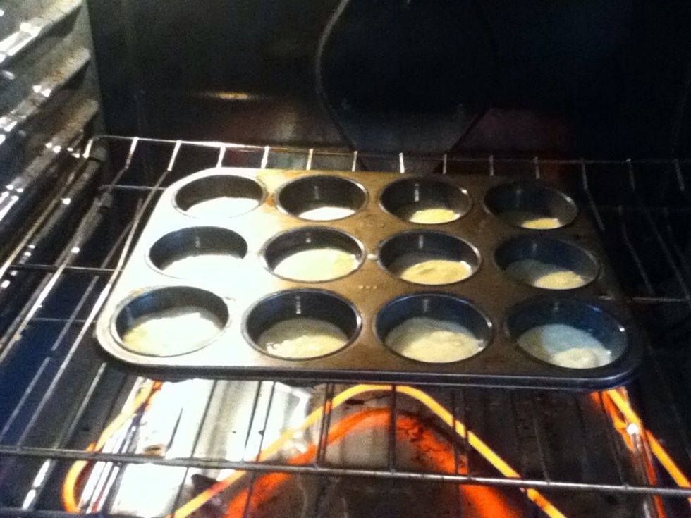 Once the oven is preheated place tin in the middle of the oven. Bake for 20-25 minutes time may vary with different ovens. Be sure to rotate the pan 180 degrees to ensure they are full baked.