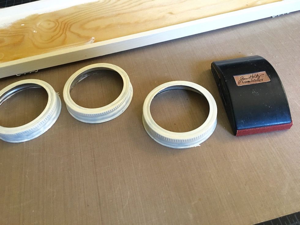 How to recycle mason jar lids to make an altered sign B+C Guides