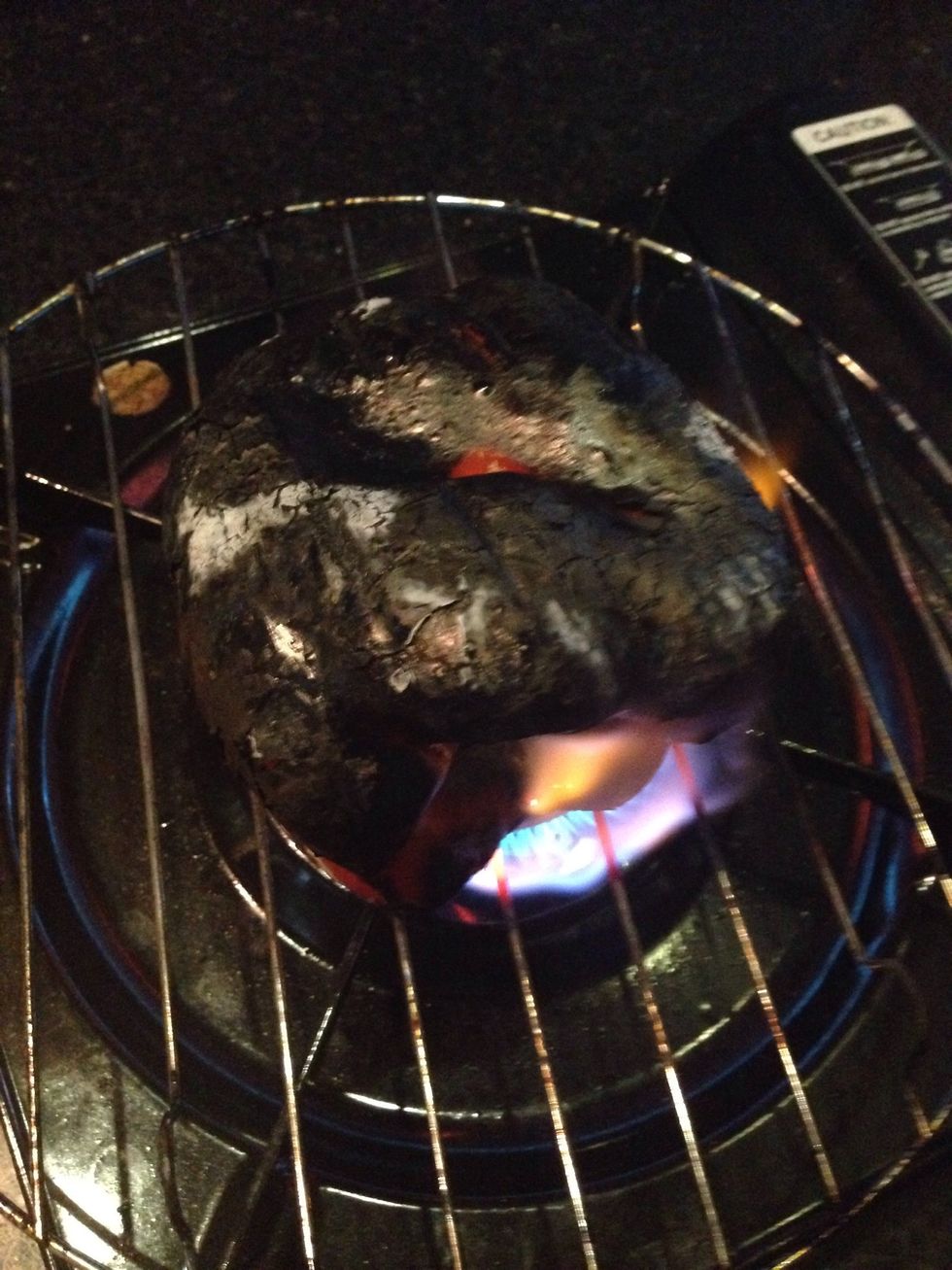 Once the peppers black