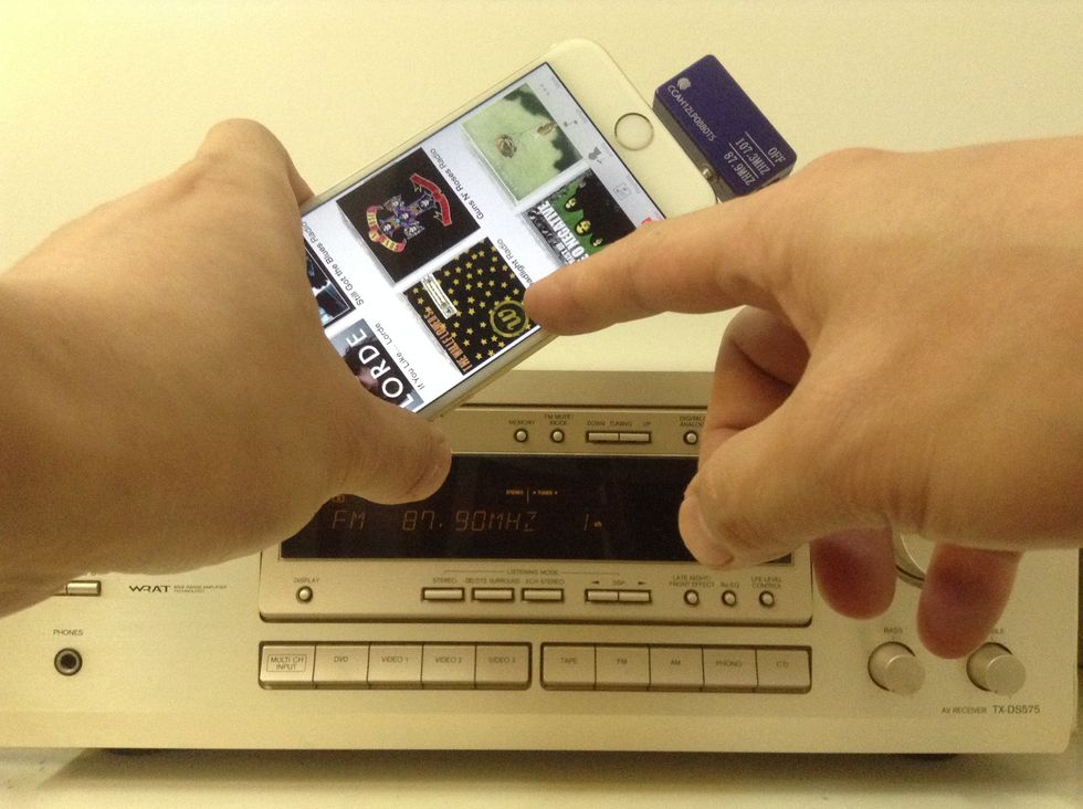 Once the preset station is set, you can choose your streaming music from Pandora, Spotify, iTune Radio, or iHeartradio and listen it through your home stereo speakers.