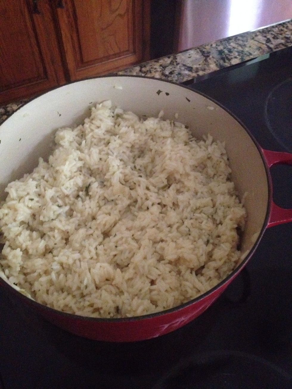 Once the rice is done, stir and taste. If you want it to taste more like the lime you can add more juice at this point