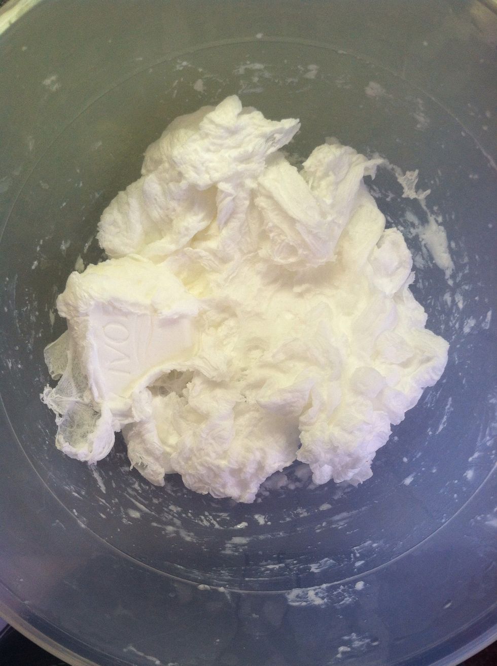 Once the soap is done put it into the bowl and break it up with your fingers or a spoon.... Be careful it could be HOT!