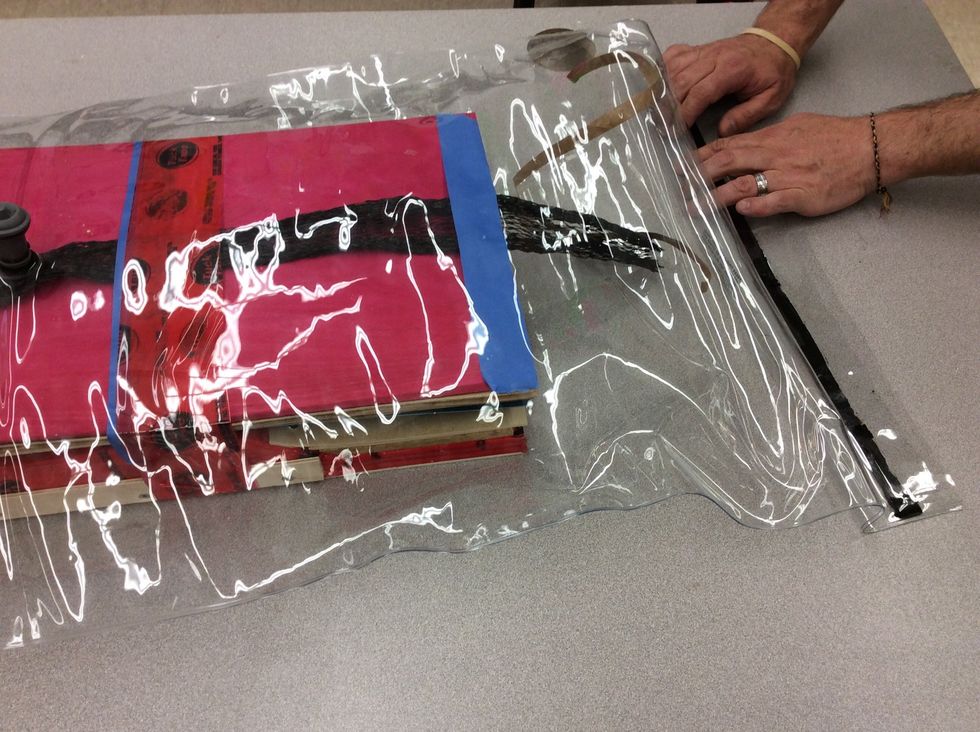 Once the tar is in place gently press the bag and the tar so that the greyish colour is black and make sure to go over the corners enough times so no air can seal through.