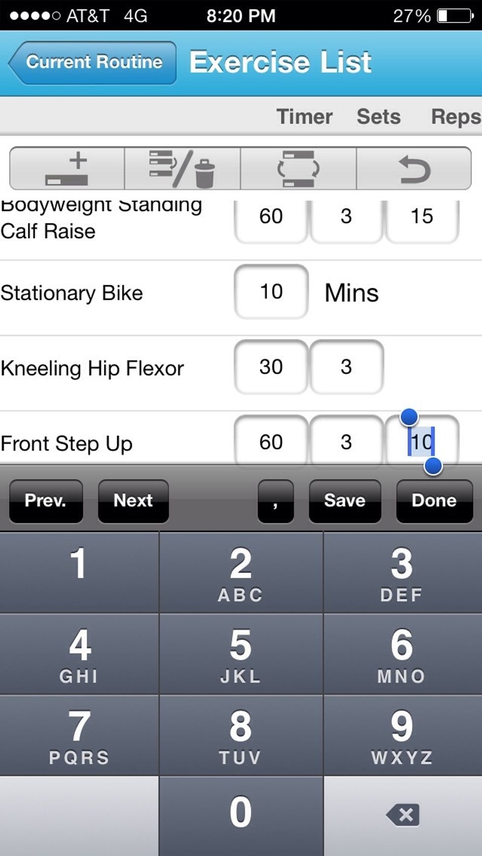 Once the therapist or the client adjust the settings to the recommended or suggested amount, hit "save." This can also be adjusted at any time during the evaluation and re-evaluation process.