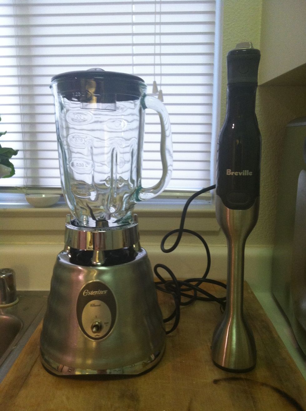 Once the tomatoes are soft (10-15 min) use a stick blender or stand blender to pure the soup. For a smoother consistency blend the soup while it is still hot, but be careful not to burn yourself.