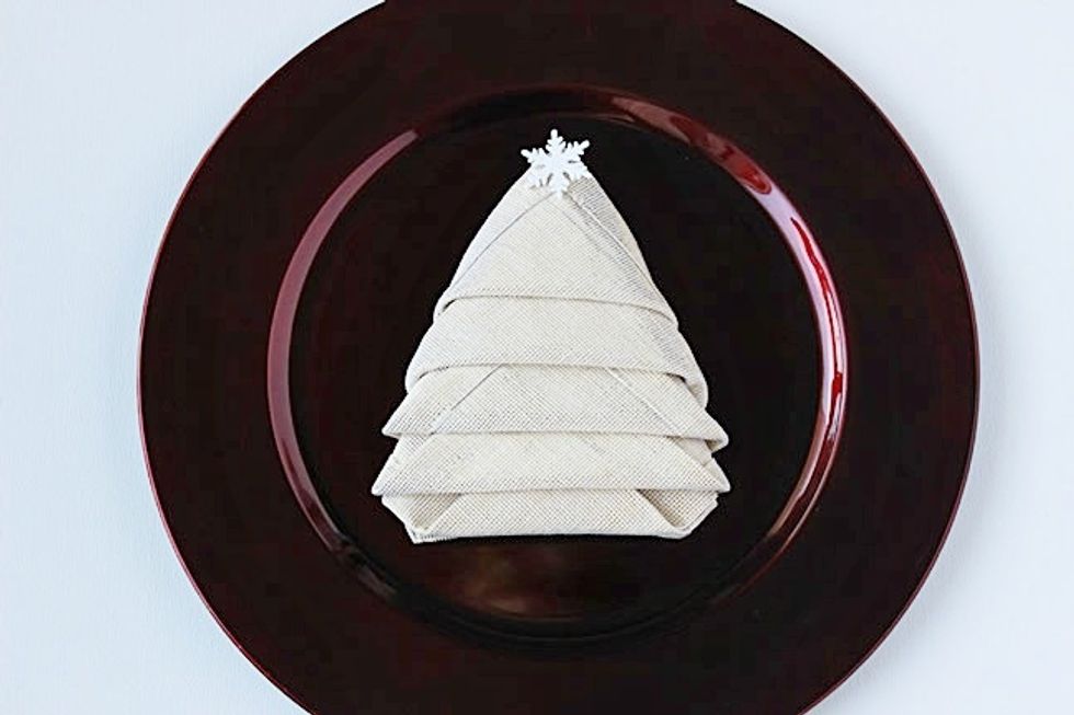 Once the tree is complete, you can add a small item on the treetop, I added a snowflake sticker.