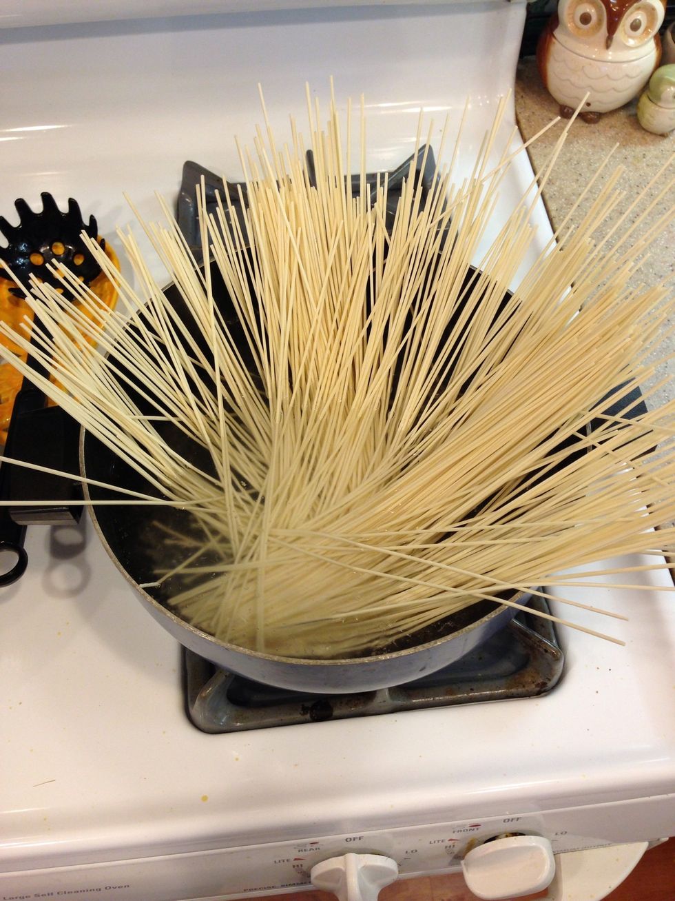 Once the water boils, add the noodles!