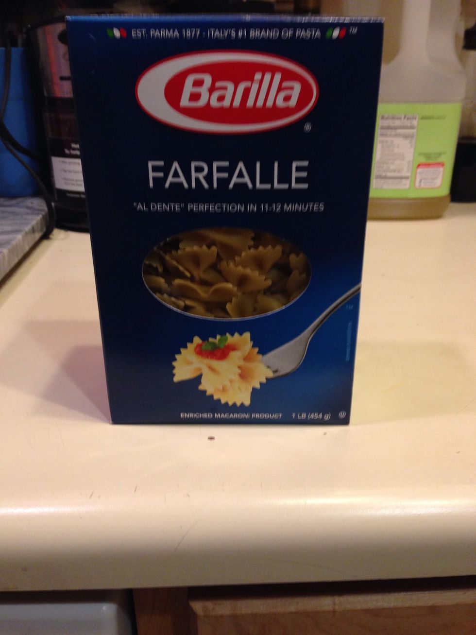 Once the water is at a boil add the pasta.