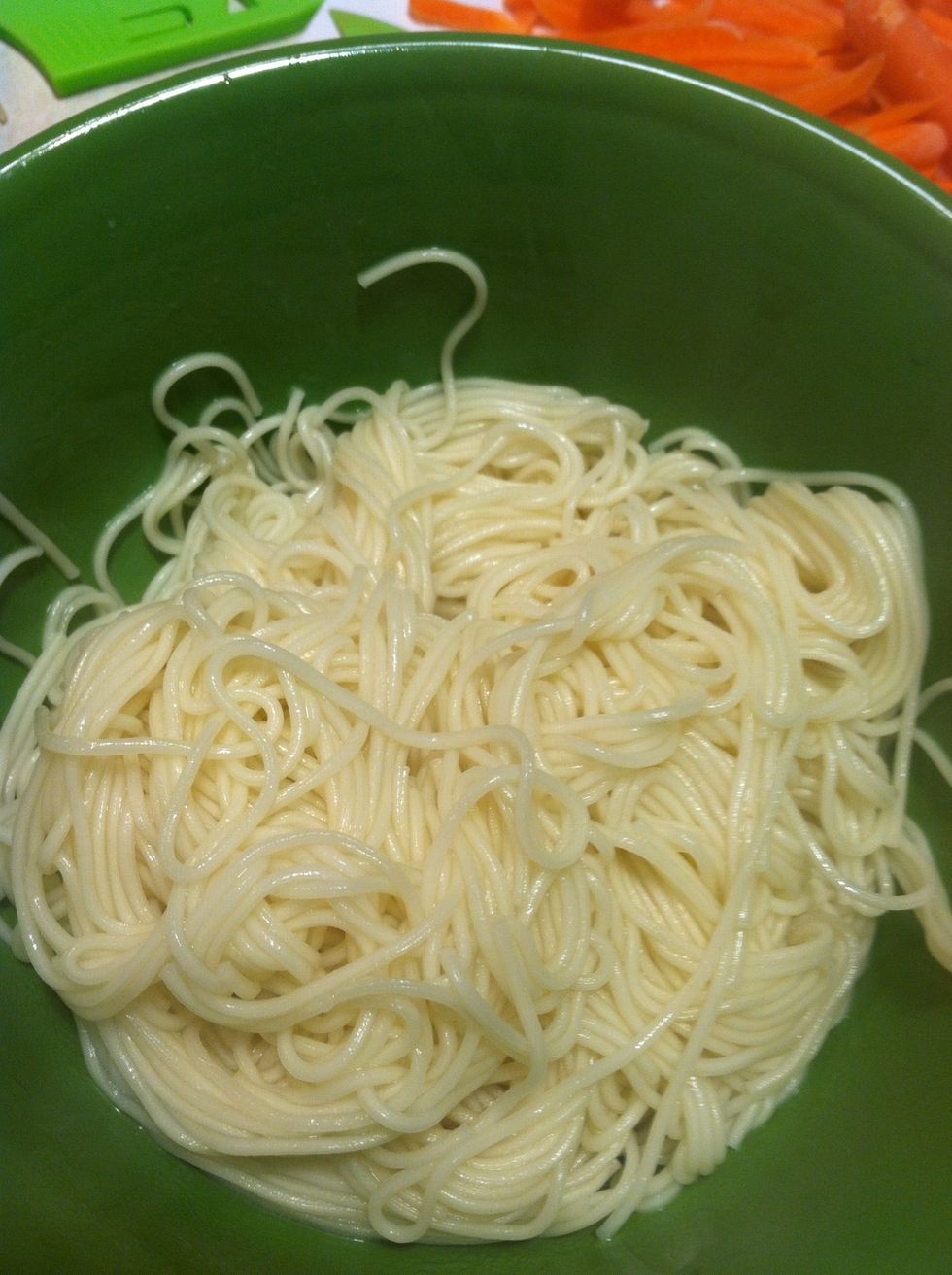 Once the water is boiling add the noodles. Leave it there for exactly 2 minutes. Don't go over 2 minutes or it will over cook.