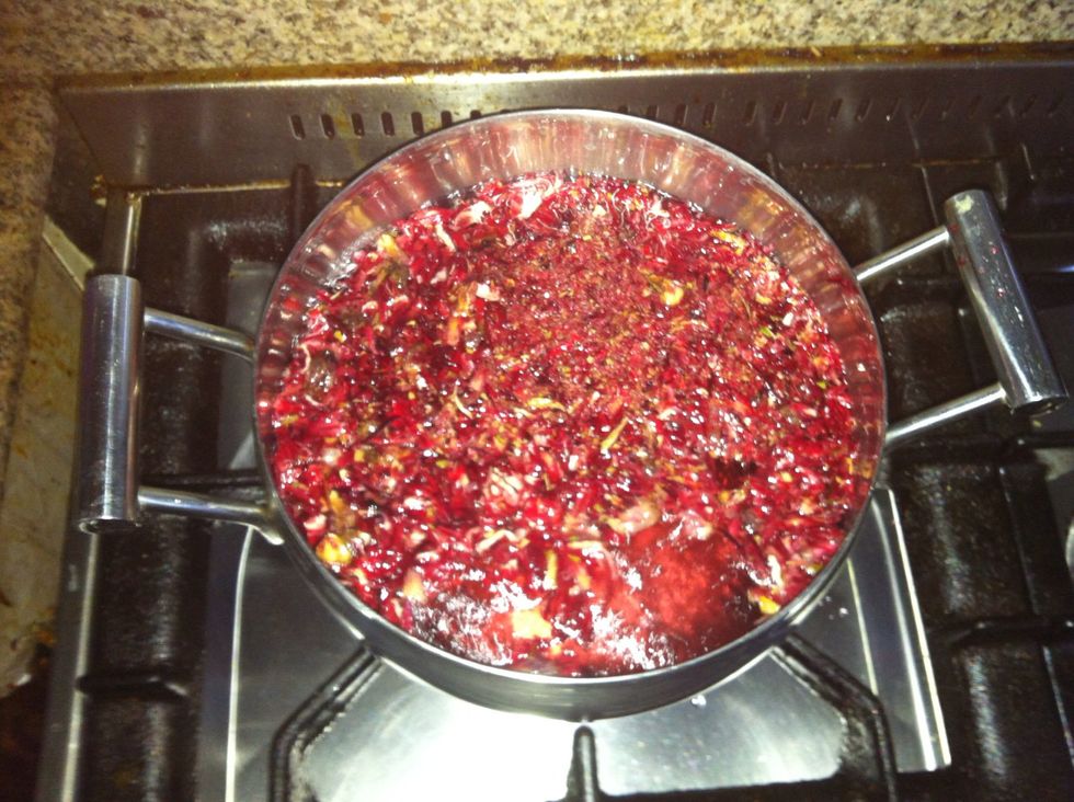 Once the water reaches a boiling point, add the rinsed hibiscus and turn off the heat. Let it steep off the heat for 15-20 minutes.