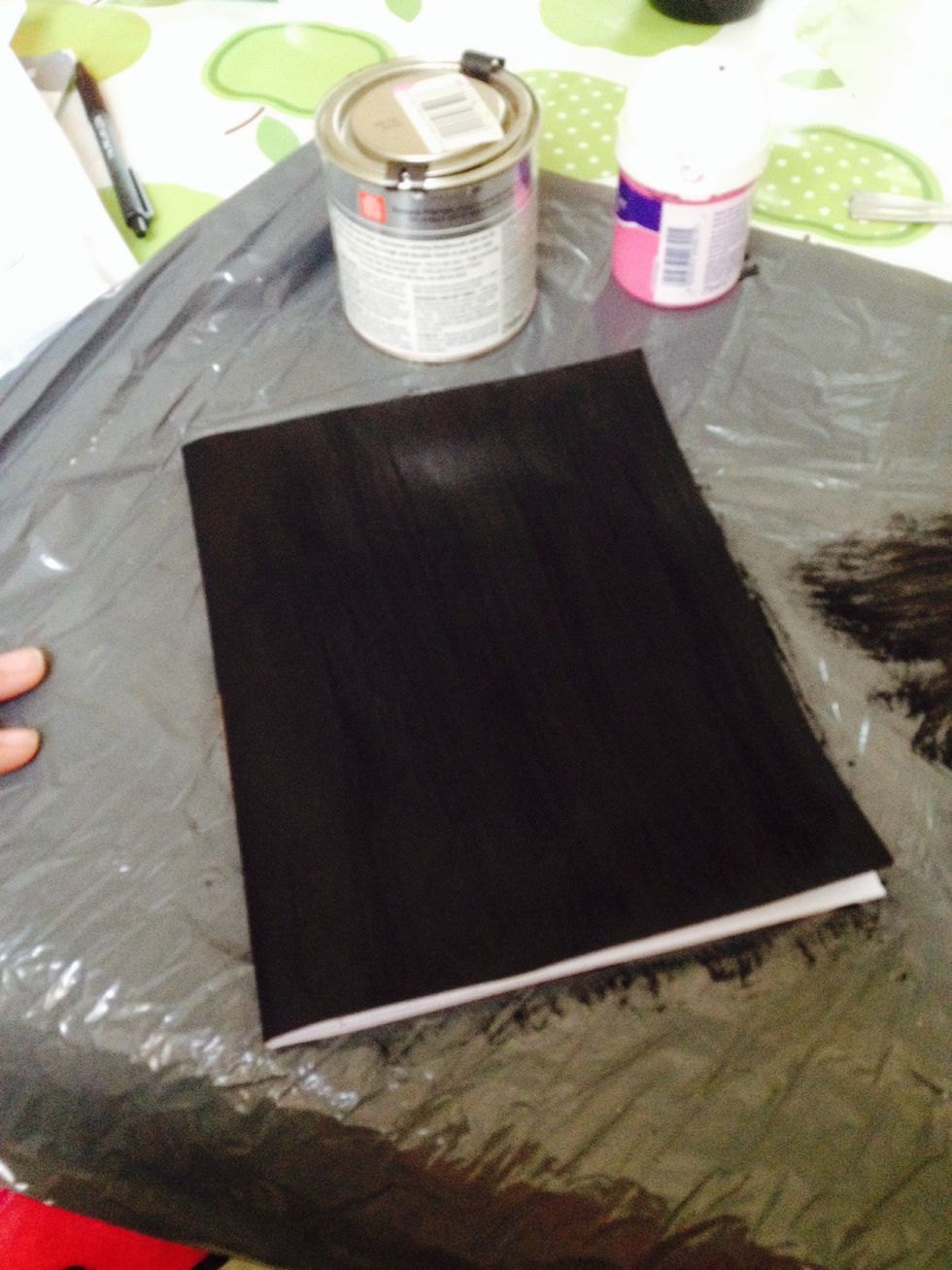 Once the whole cover is covered in paint wait to dry