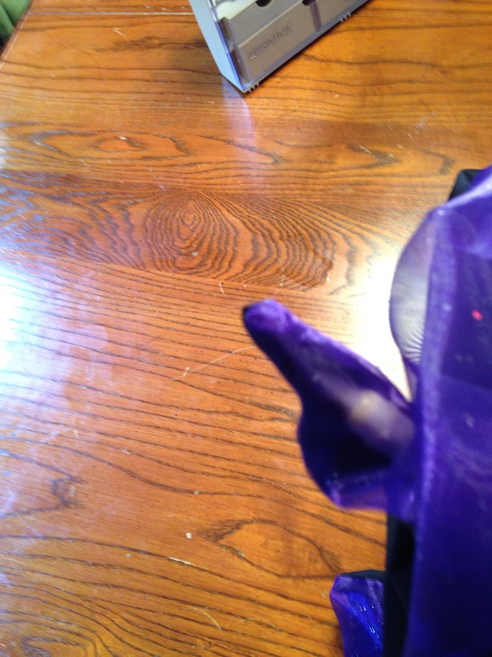 Once the wings are turned inside out work on the points of the scallops if you made them.