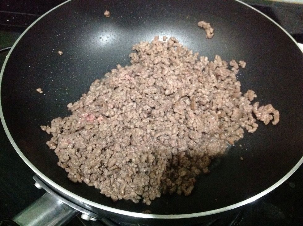 Once their browned -it's ok if there's a little pink here and there, we're gonna cook it again later- turn the heat off.