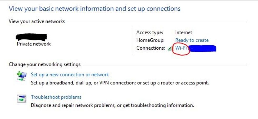 Once there, click on "Wi-Fi" (circled in red) under the label "Connections."
