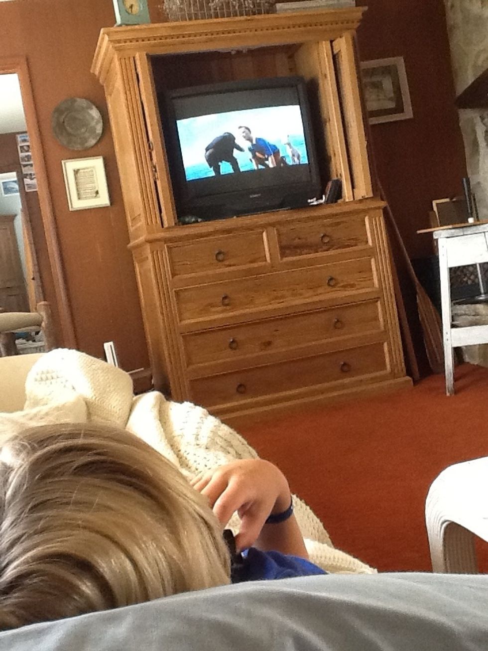 Once they are as comfortable as possible, some entertainment is a helpful distraction. Movies work quite effectively.