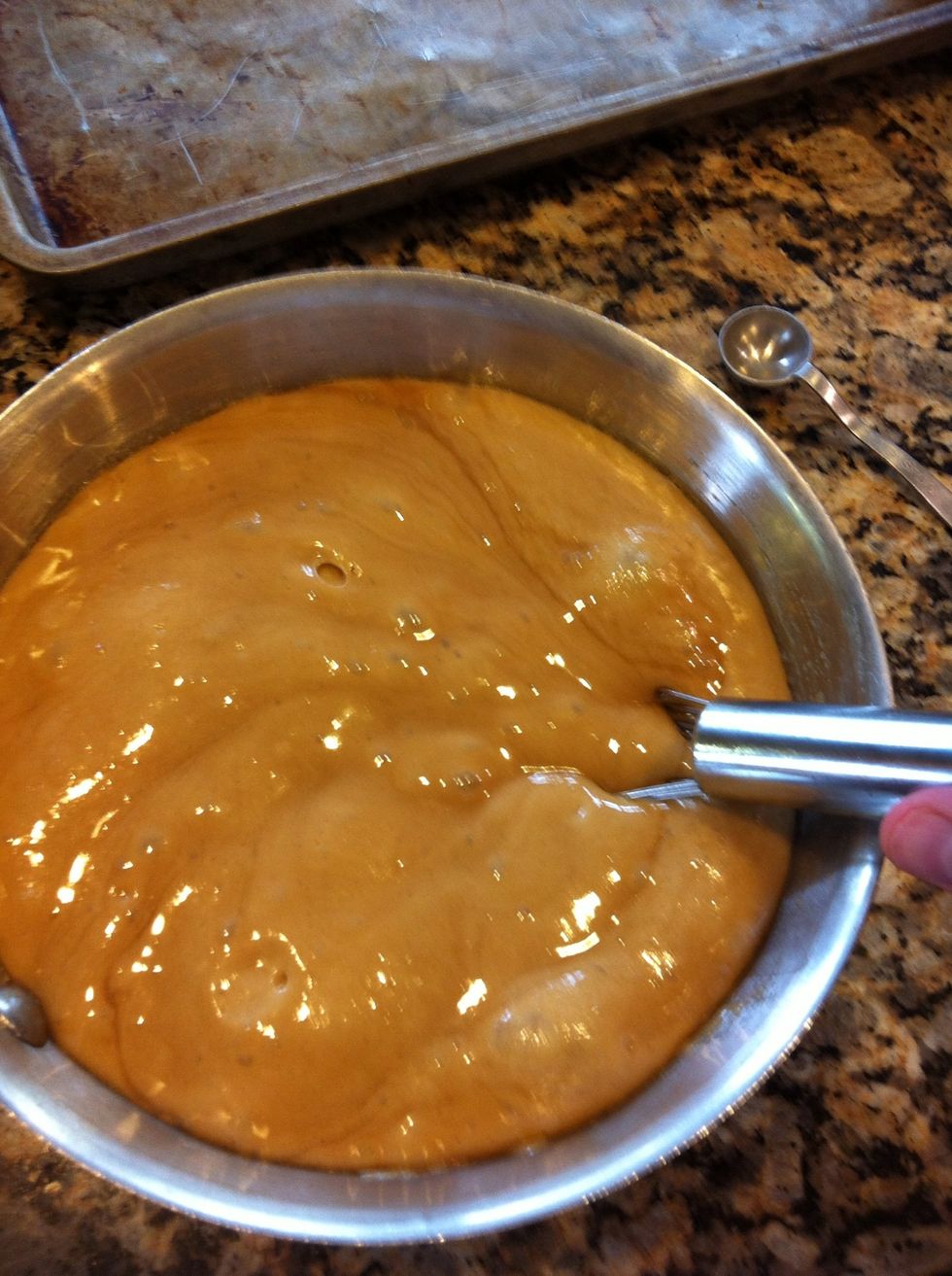 Once this happens get ready to pour over the halved popcorn