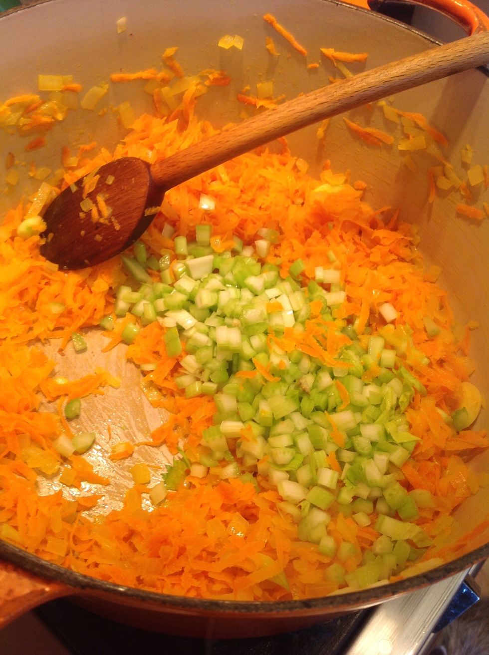 Once this has started to cook down add the celery