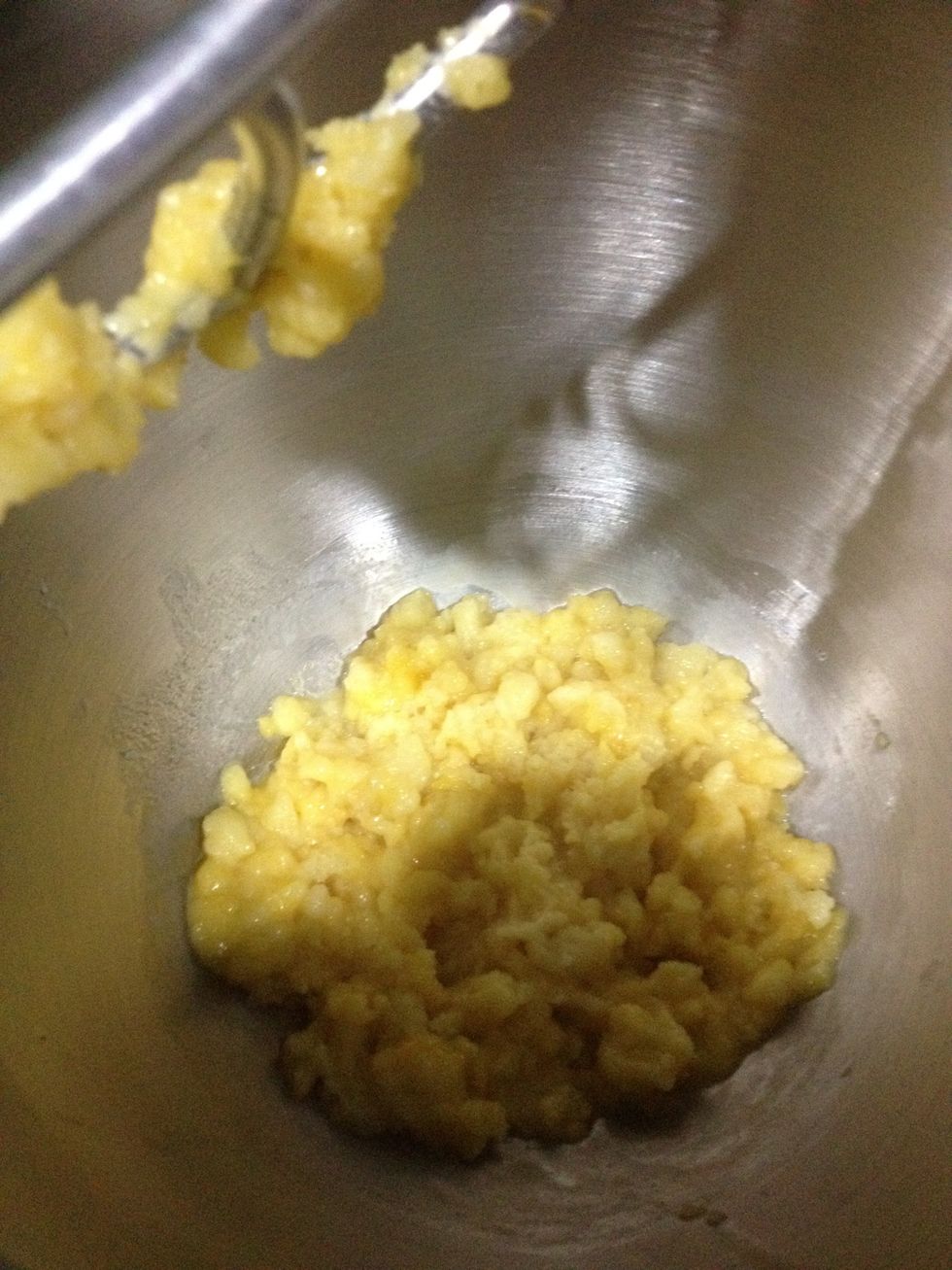 Once thoroughly mixed, repeat with the remaining 2 eggs.