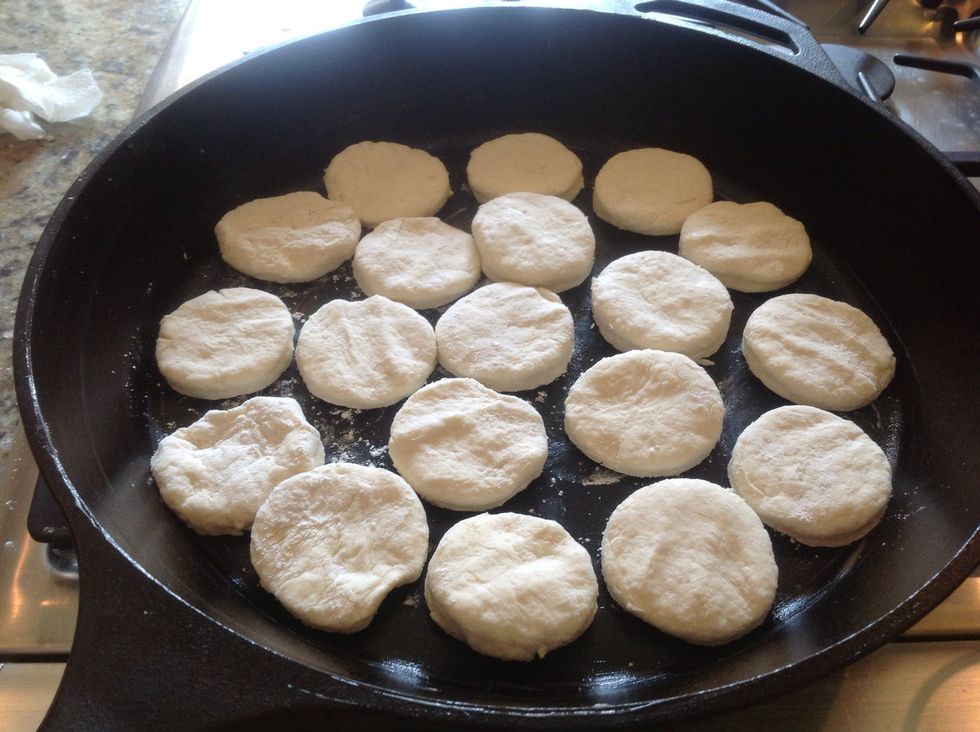 Once thy are all in, you can brush the tops with melted butter if you like. I did not do that this time. Throw them in the oven and bake for about 10-15 minutes. Check on them!!
