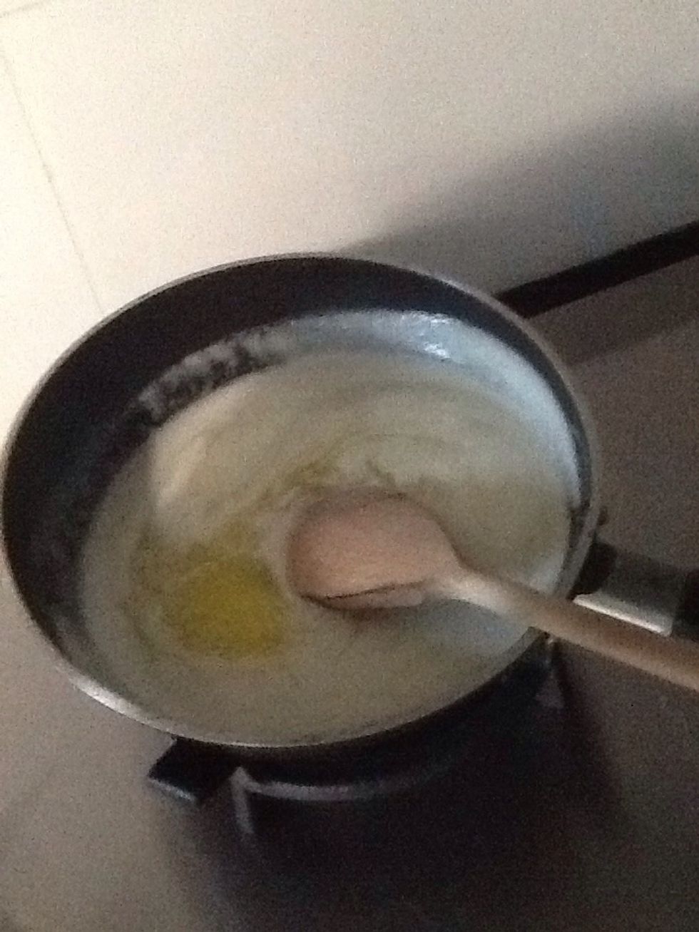 Once tuen liquid it will foam up. Reduce the heat keep stirring