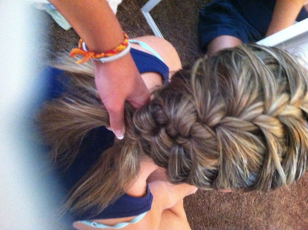 Once u get to here braid the hair the rest of the way down.