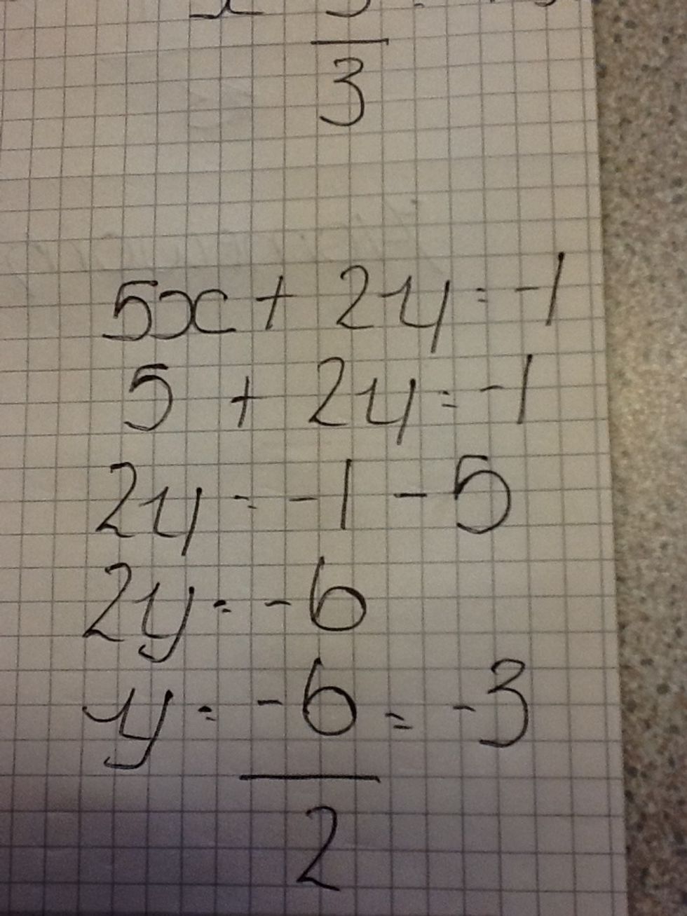 Once we divided it we got -3