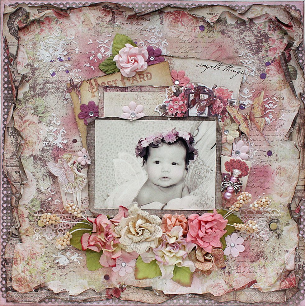 Once you add all your embellishments to all the layers of paper you'll have lots of dimension.