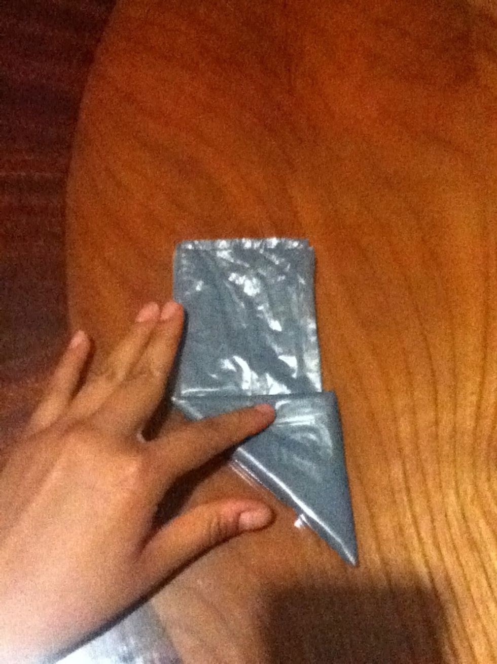 Once you almost end bending the bag stop it