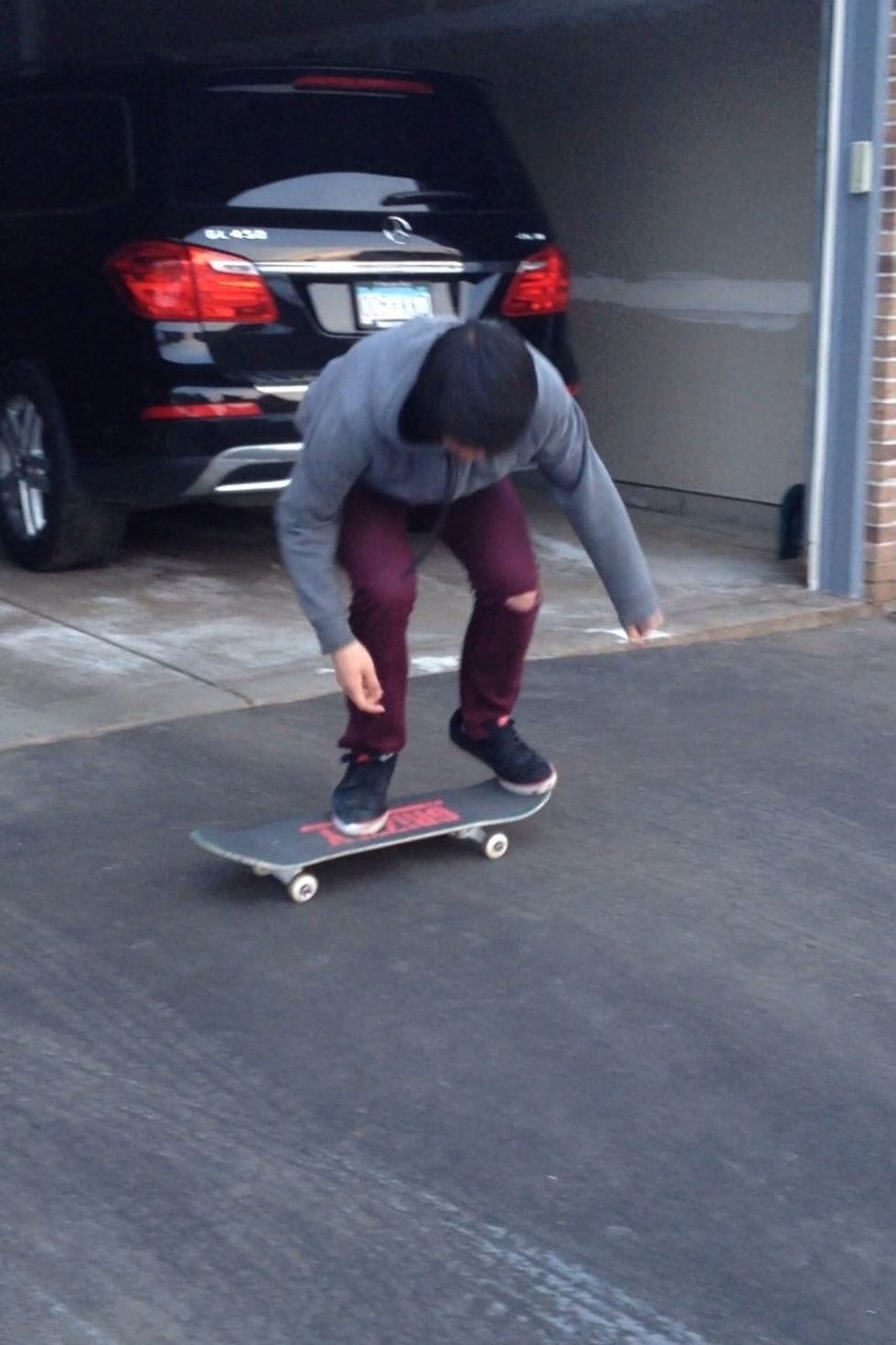 Once you are comfortable, do the trick while moving. You want to lean forward or stand up straight.