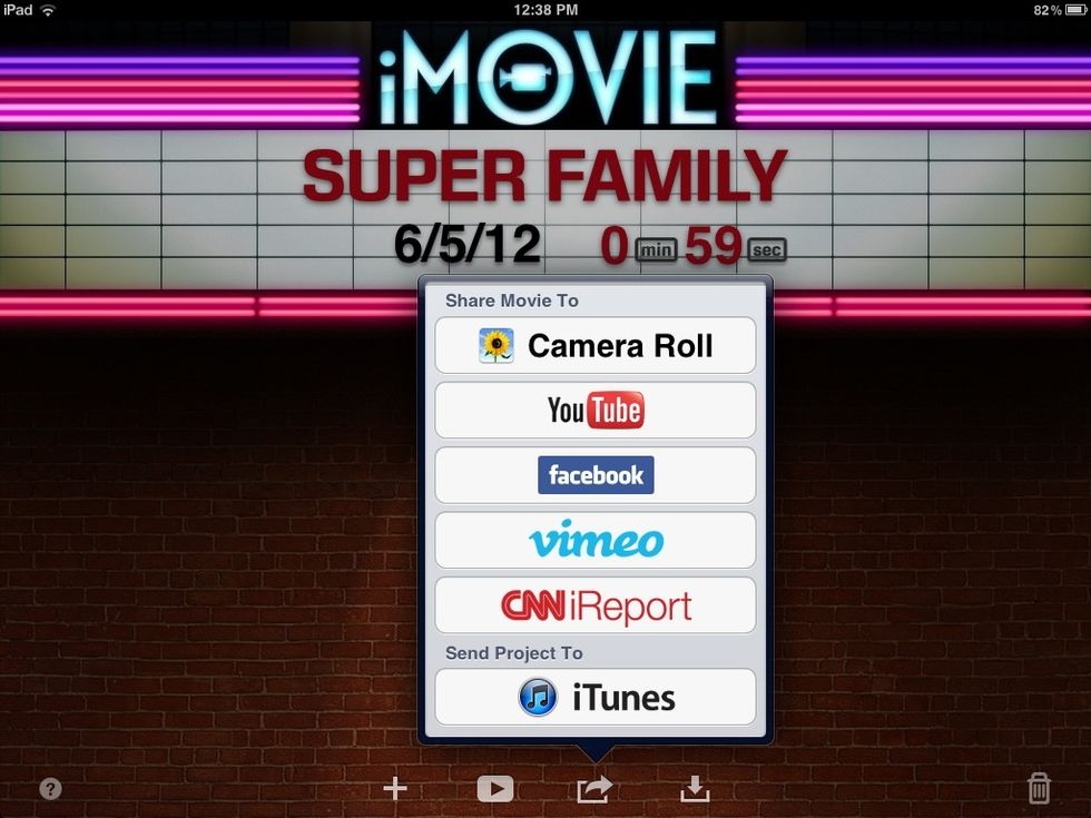 Once you are finished you can send your video to your library or the cloud!