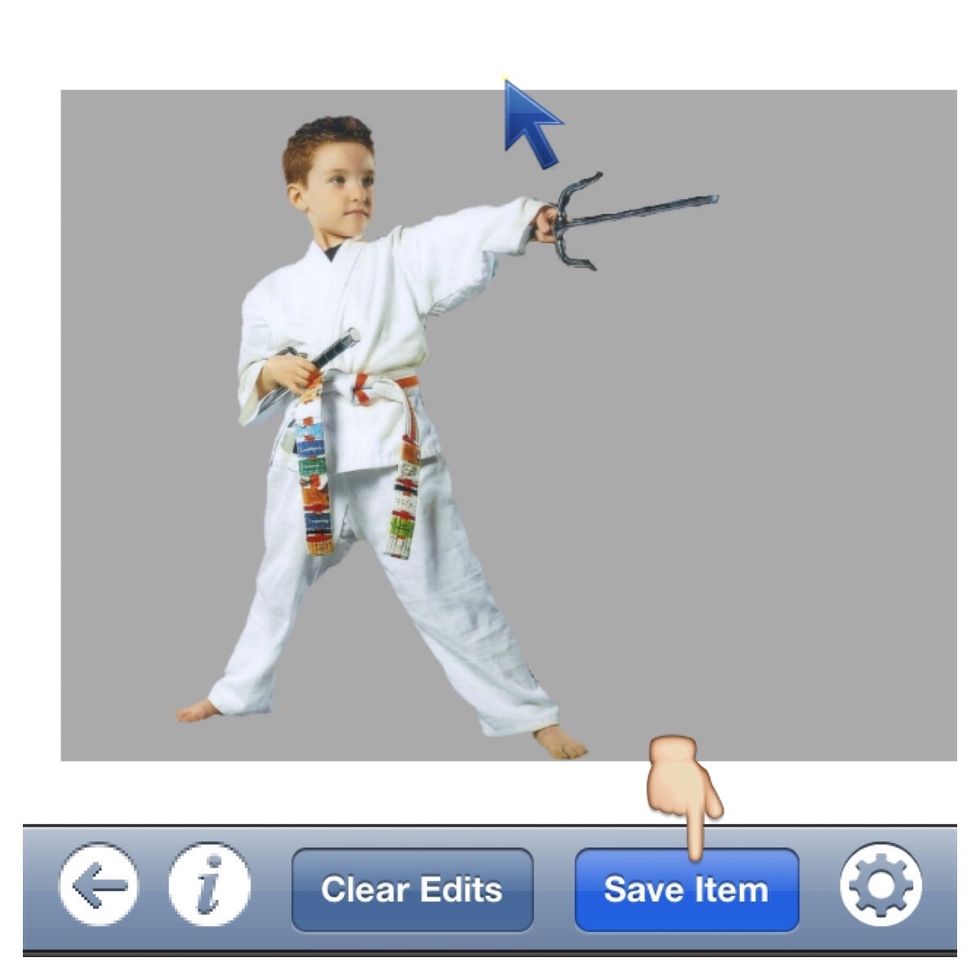 Once you are pleased with the cut of the item tap Save Item.