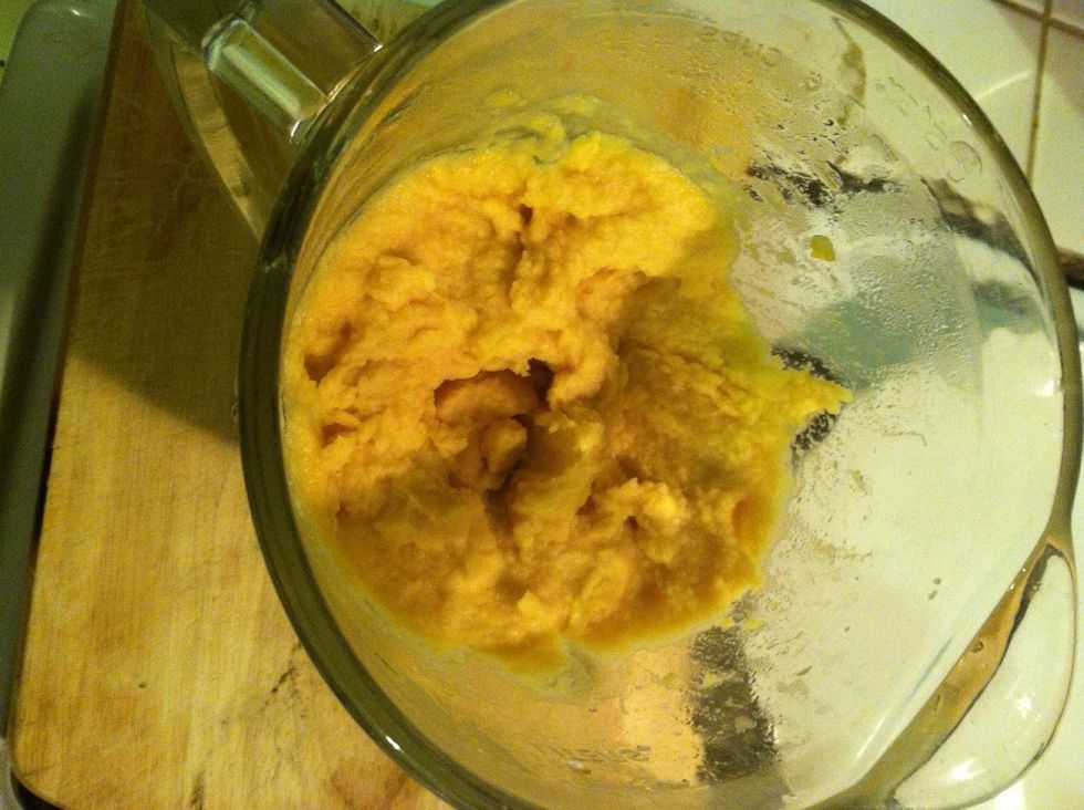 Once you beans are soft out them into a blinder with just a little bit of water. Start the blender break them down until smooth texture.