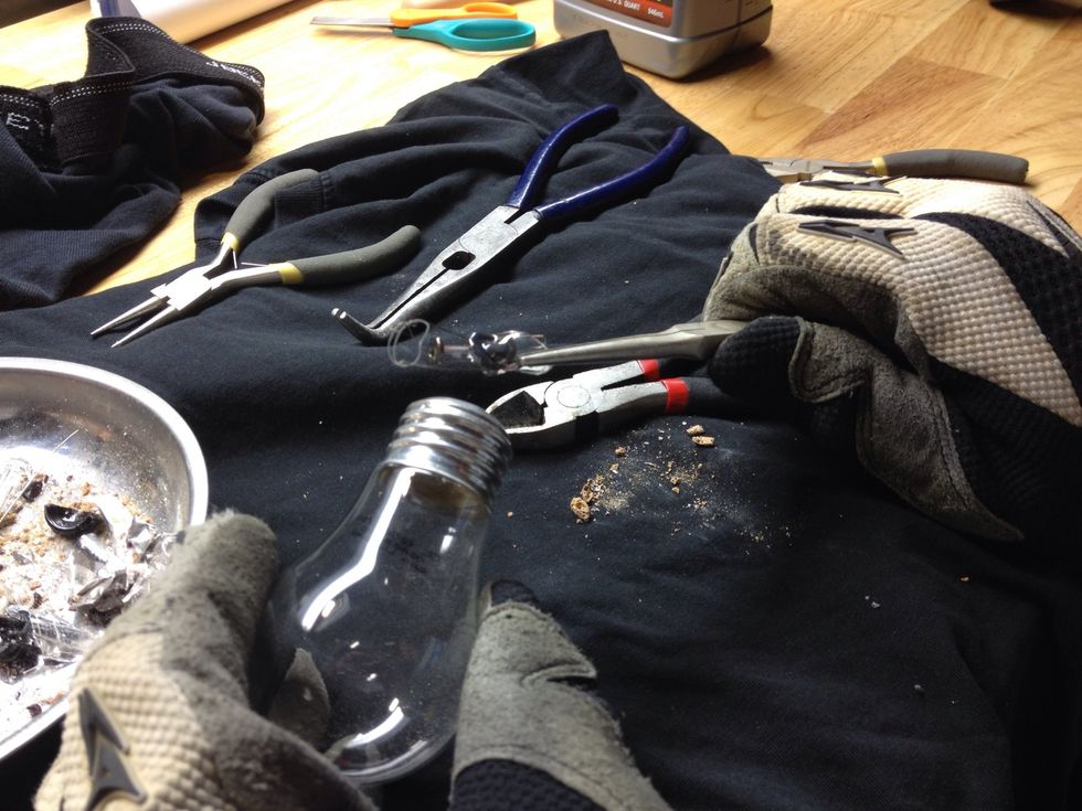 Once you break the glass insulator, you need to pull out the components.