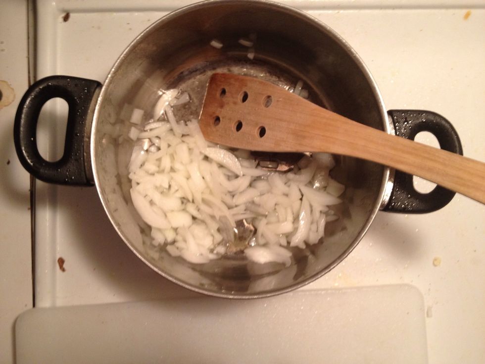 Once you can see the oil flying around the whole place means time to add only the onions first, make sure you don't add anything else yet.