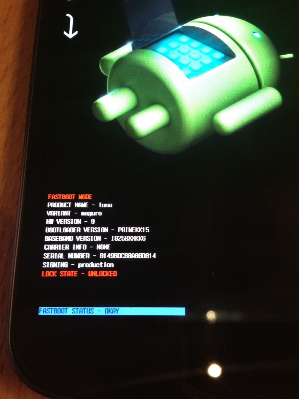 Once you click OK, you're done. You can see the state is now 'UNLOCKED'.