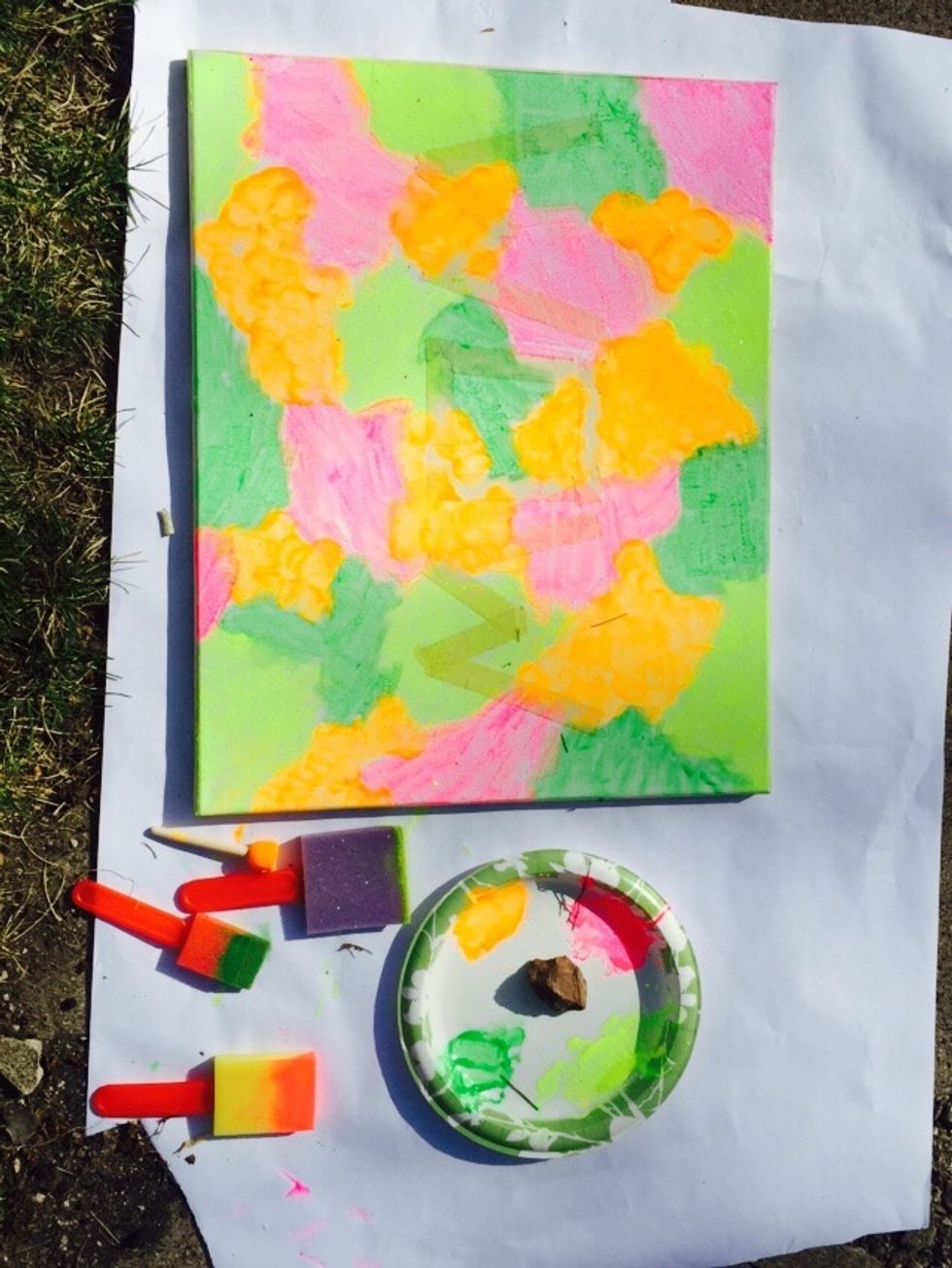 Once you finished the first coat of paint, let it dry for an hour. If it is not dry yet leave it to dry for another hour.